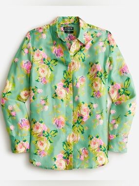 J.Crew Classic-fit cupro-blend shirt in rose garden